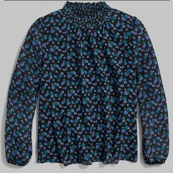J. CREW FACTORY  Long Sleeve Floral Mockneck Top. Ladies size L - Picture 1 of 10